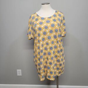 Seasalt Cornwall Tunic Shirt 4X Ocean Gaze‎ Sunflowers Pockets Casual Plus Size